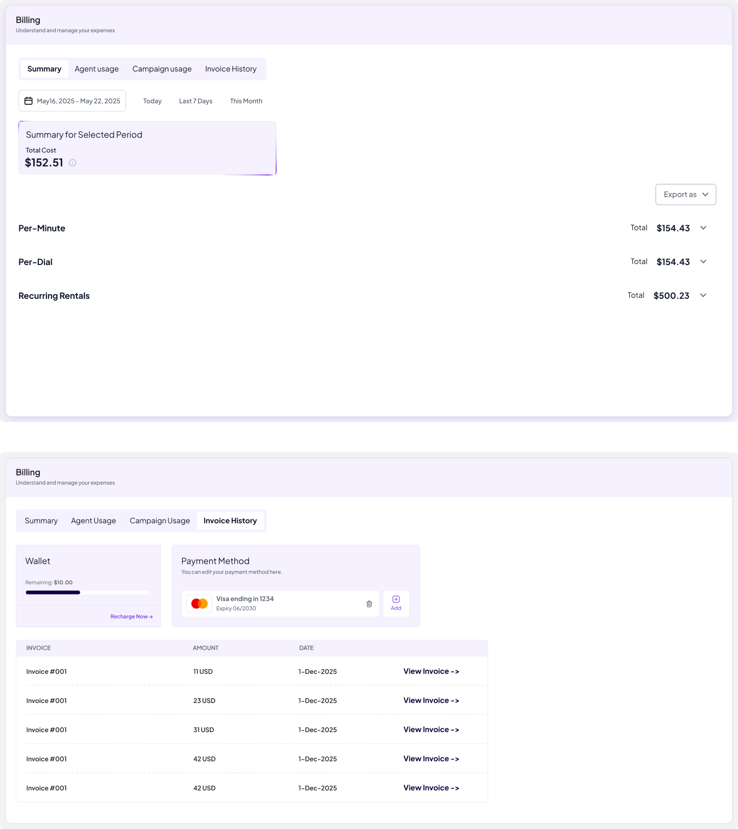 Final redesigned transparent billing dashboard