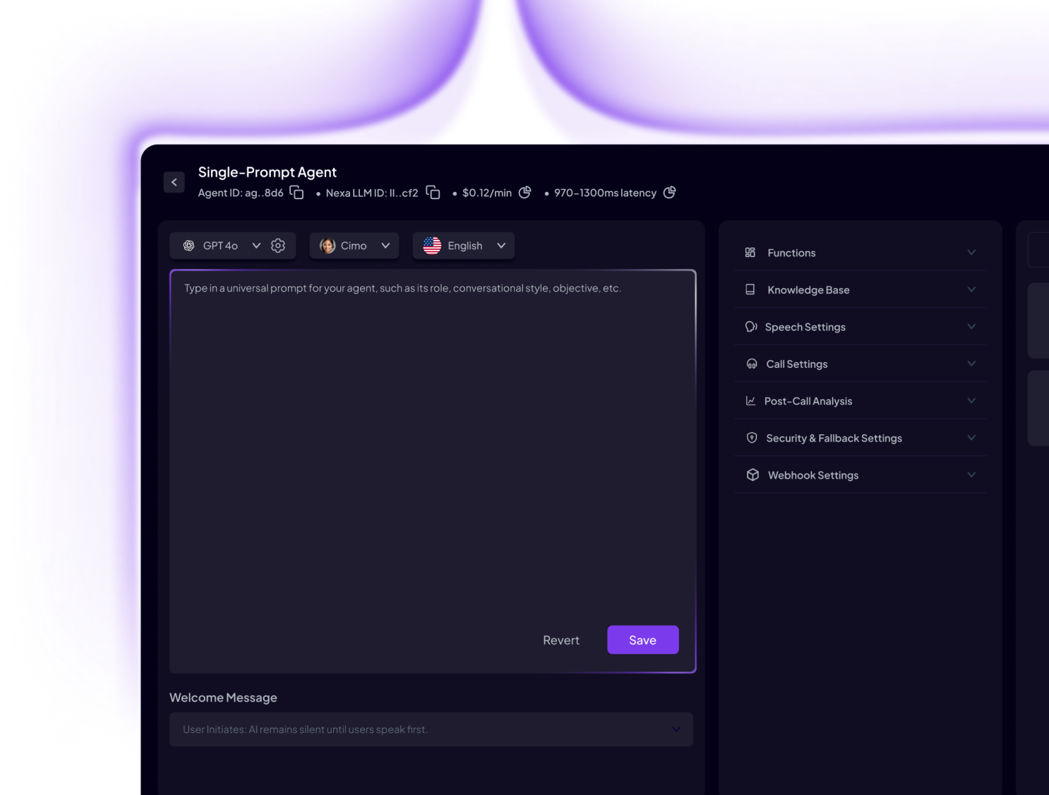 Nexa Voice AI Platform Interface preview